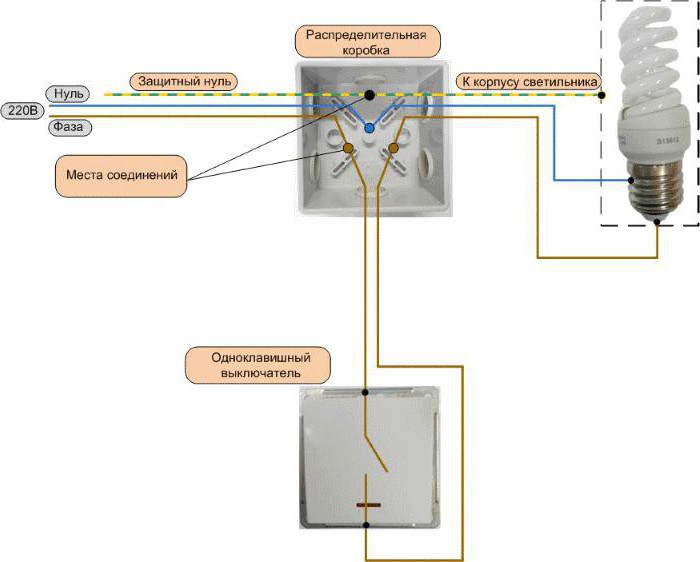 circuit pentru conectarea unui buton cu un singur buton la un bec