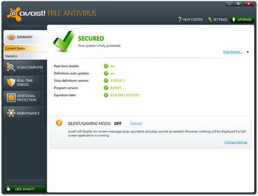 Antivirus gratuit pentru Windows 7 - Avast Free Antivirus