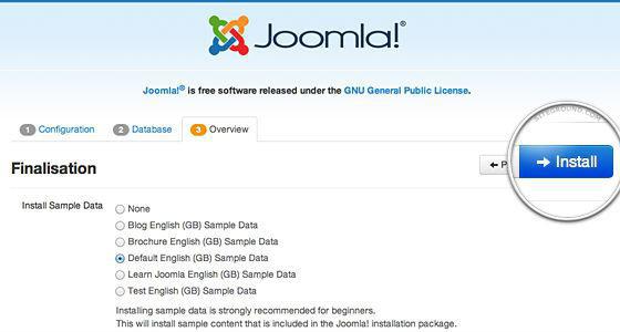 instalând joomla 3 pe serverul denver local 