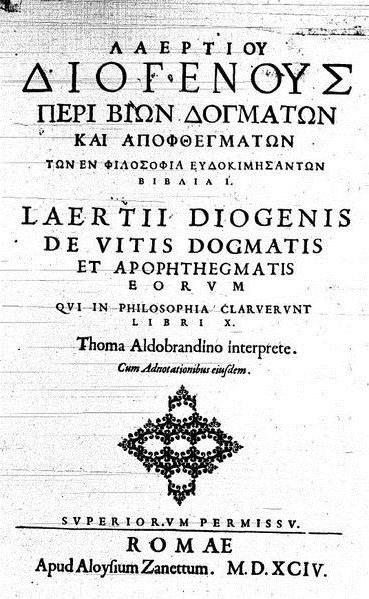 Diogenes Laertius: biografie, lucrări, citate