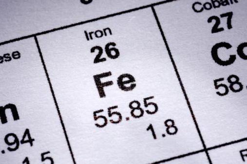 diagrama electronică a structurii atomului de fier