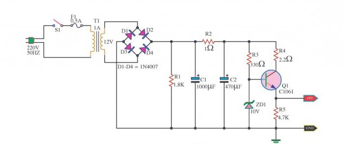 circuit de reglare a tensiunii reglabile 